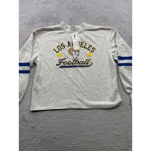 NFL Los Angeles Rams CSA Mock‎ Neck Sweatshirt Heather Grey Womens Medium New